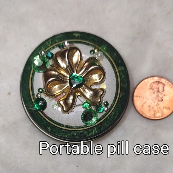 Jeweled Pill Box Tin - Picture 6 of 14